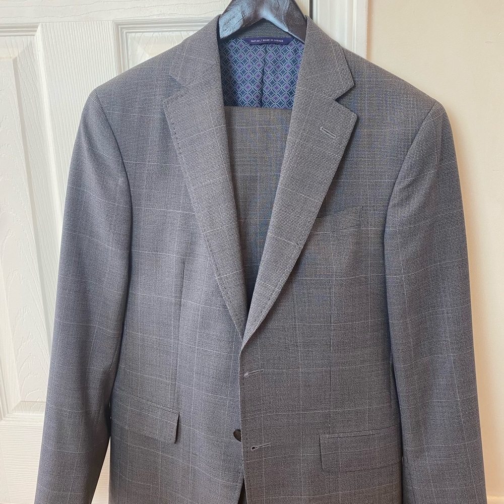 TED BAKER ENDURANCE Gray Wool Blend Slim Fit Size 38